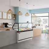Ice Cream Serve Over Counter | THEO - 1771mm - Ventilated cooling - with LED lighting - for 9 x 5 litres Napoli pans - White