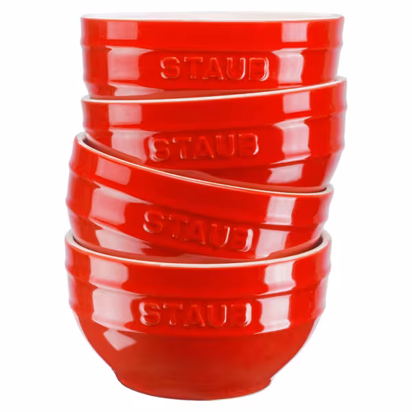 STAUB | CERAMIQUE - Kommenset, 4 stuks - Ø 120mm - Keramiek - Kersenrood