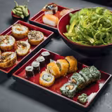 (6 kusů) Bento Box - ASIA PLUS - melamin - čtvercový - černý