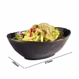 (6 stuks) Schaal - MARONE - Melamine - 1,4L - 275x190mm - stapelbaar - Zwart/Bruin