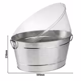 Vasque à bouteilles - TIN - Métal galvanisé - 18 litres - extérieur Ø500mm - Hauteur:230mm - avec bac intérieur plastique