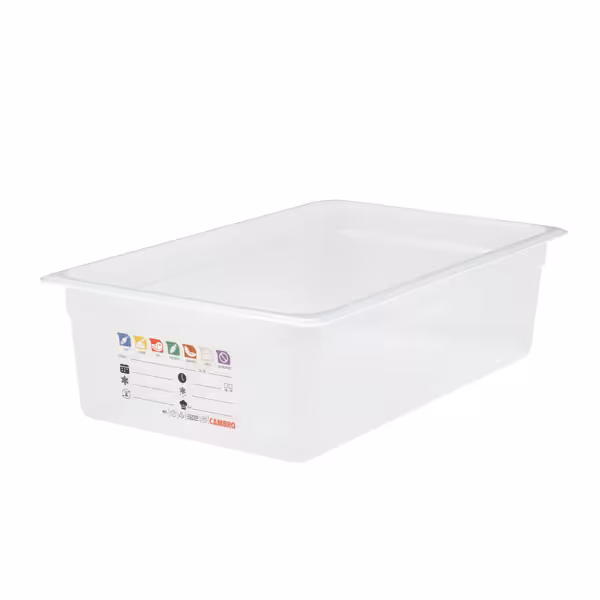 (6 stuks) CAMBRO | SafeTrak - Polypropyleen bakken GN 1/1 - Melkachtig - Hoogte: 150mm