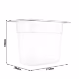 (6 stuks) Polypropyleen GN bak GN 1/9 - transparant - 0,85 liter - Hoogte: 100mm