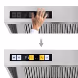 Nástěnná digestoř s motorem - 1 200 mm - Regulátor, filtr a LED osvětlení - hloubka 700 mm