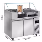 Hazırlık tezgahı - 1210mm - 2 kapılı - 9x GN 1/6 için - sosis ısıtıcı dahil