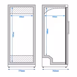 Armario frigorífico de acero inoxidable ECO - 510L - 1 puerta - Negro