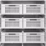 Congelador para armazenamento aço inoxidável ECO - 600 litros - com 1 porta & 11 Körben - interior da porta em plástico