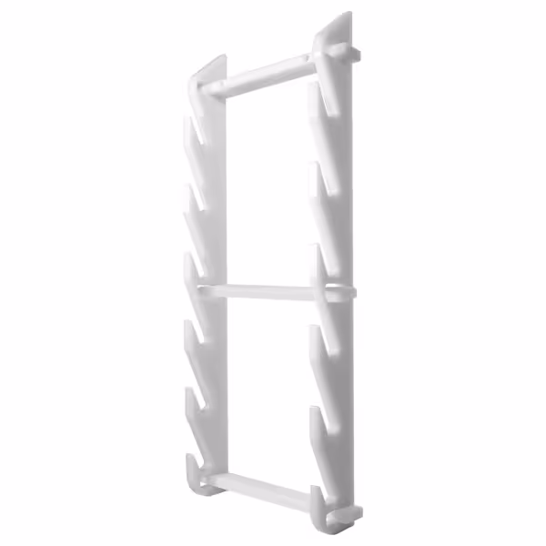 Mensola portataglieri in polietilene - 370x100x900mm - Bianco - per taglieri fino a 20mm - per 6 taglieri - per montaggio a parete