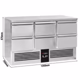 Koelwerkbank PREMIUM - 1365x700mm - 6 lades - GN 1/1 - automatische ontdooiing - 368 liter