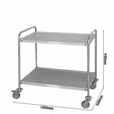 Carrello di servizio - 1000x500mm - con 2 ripiani