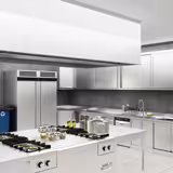 Rozsdamentes acél munkaasztal PREMIUM - 1800x700 mm - alsó polccal - hátsó peremmel