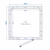 Cameră frigorifică de congelare - 1800x1800 mm - 4,30 m³ - cu perdea cu benzi PVC