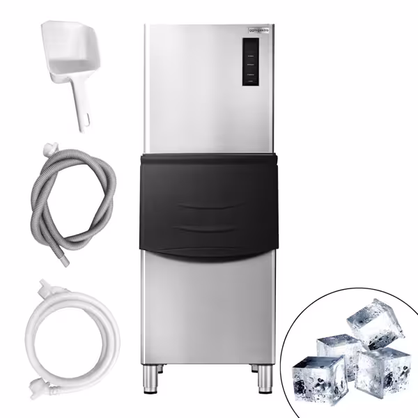 Commercial Ice Cube Maker - Full Cube Ice - 160 kg/24 h - 90 kg Bin