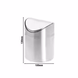 (6 unid) Caixote do lixo de mesa - com tampa basculante - 0.7L - 100x130x100mm - Aço inoxidável 18/8 - tampa amovível & fecho tipo baioneta