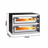 Elektrická pizza pec - 917x884 mm - 4+4× Ø 30 cm - až 450 °C - Manuální