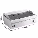 Elgrill - 13,75 kW - Bänkmodell - 700 djup - Rostfritt stål