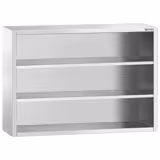 Paslanmaz Çelik Duvar Dolabı PREMIUM - 1400x400mm - Kapısız (Açık) - 1000mm yükseklik - Ara Raflı