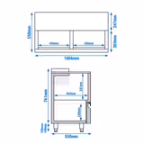 Flessenkoeler bovenlader - RVS - 265L - met 1 lade