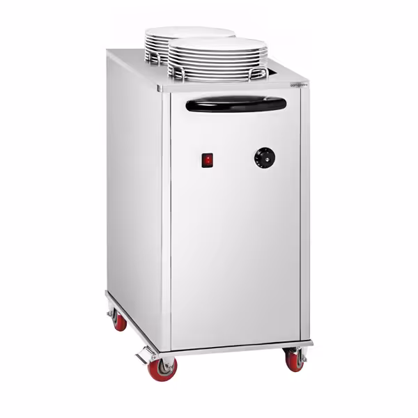 Tellerspender - beheizt - 1 kW - mit Rollen - 2x40 Teller