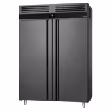 Armadio congelatore in acciaio inox PREMIUM - GN 2/1 - 1400L - fino a -20°C - con 2 porte in vetro - ventilato; LED; sbrinamento automatico - Anthrazit