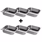 (6 pièces) Bac GN 2/3 en inox – Hauteur : 100 mm