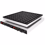 Máquina de waffles PROFISSIONAL - Simples - Manual - 3kW - Forma: Poffertjes - para 100 unid - placas antiaderentes