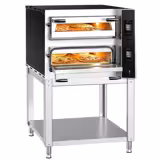Elektrická pizza pec - 4+4× Ø 35 cm - 990x920 mm - až 400 °C - Digitální - vč. podstavce
