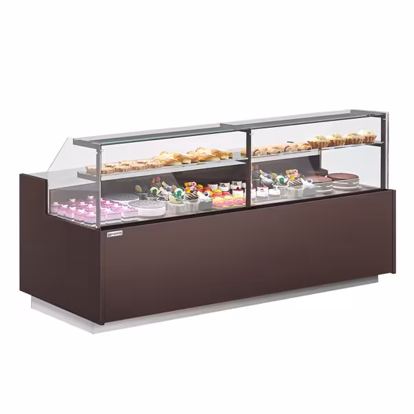 Banco pasticceria refrigerato RIGA - 2620x990mm - Ventilata - 275 L - 4 porte - con 2 ripiani