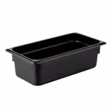 (6 Stück) Polycarbonat-Behälter GN 1/3 - Schwarz - Höhe: 100mm