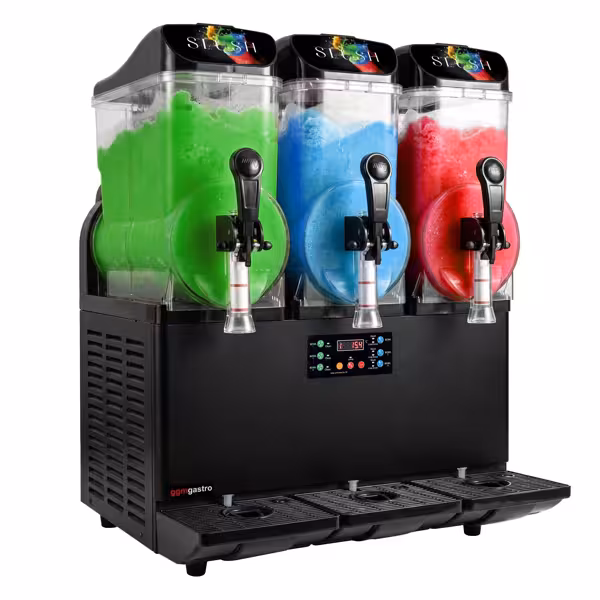 Slush-Maschine - 3x 12 Liter - 1,1 kW - Digital - Schwarz