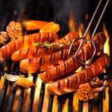 Holzkohlegrill - 1,2 m - 3 Grillroste