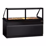 Hot Servery Counter TORONTO - 2100mm - black front - Bain Marie Top for 6x GN 1/1 - Black Granite Worktop