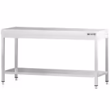 Edelstahl Arbeitstisch PREMIUM - 2000x800mm - mit Grundboden ohne Aufkantung