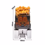 Commercial Electric Orange Juicer - with Manual fruit feed & Drain tap - Silver