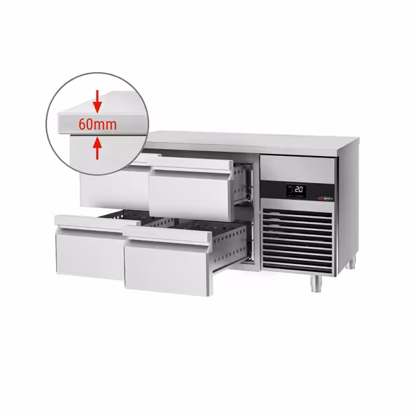  میز خنک کننده پریمیوم - 1400*700 میلیمتر - 4 کشویی