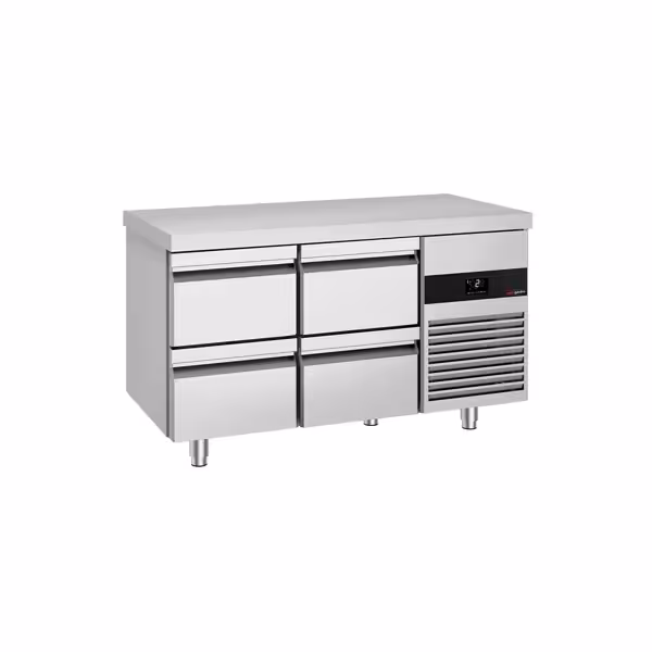 Hűtött munkaasztal PREMIUM - 1400x700 mm - GN 1/1 - 281 liter - ventilációs - 4 fiókkal