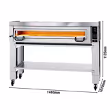 Electric Deck Pizza Oven - Single Deck - Refractory Stone Deck - 6 - Ø 34cm (13.4") - Digital Controls - up to 450°C - incl. Hood & Base frame