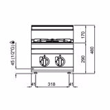 Set Üstü Gazlı Ocak ENDÜSTRİYEL - 9,5kW - 2 Brülörlü
