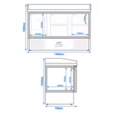 Table réfrigérée à pizza PREMIUM - 1400 x 700 mm - 1 porte et 4 tiroirs