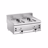 Dubbele gasfriteuse - 8+8 liter - 12 kW - mechanische bediening - met aftapkraan