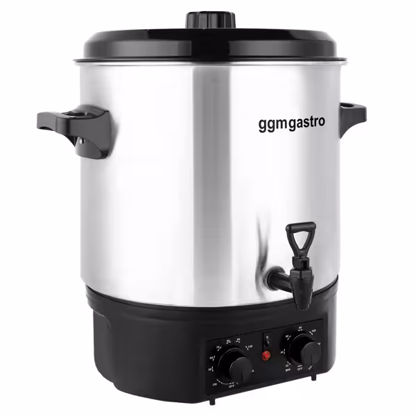 Wasser- & Glühweinkocher - 27 Liter - 2 kW - Edelstahl - mit Ablasshahn & Timer