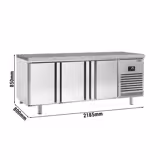 Soğutmalı pastane tezgahı PREMIUM PLUS - 2185x800mm - 3 kapılı - fanlı soğutma; dijital termostat - granit tezgah
