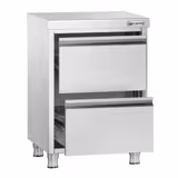 Cassettiera PREMIUM - in acciaio inox AISI 304 - con 2 cassetti - 500x600mm