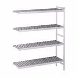 Proširni regal od aluminija - 1745x1800 mm - Dubina: 360 mm - s 4 podesivim policama - Nosivost: 600 kg ukupno