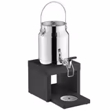 Distributeur de lait - BRIDGE - avec accumulateur de froid dans le socle, adaptateur sans contact - 3 L - Acier inoxydable, Bois (hêtre) - incl. accumulateur de froid, adaptateur sans contact