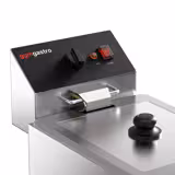 Friteuză electrică - de banc - 8 litri - 3,25 kW - control mecanic - cu robinet de scurgere