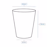 (1000 pcs) Couvercle réutilisable - Transparent - compatible avec 200ml Bol à soupe Ø80mm