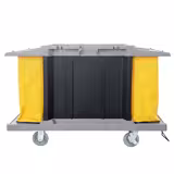 service trolley – with 2 laundry bags, 1 shelf at the top with compartments & 3 shelves at the bottom