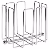 (6 stuks) Servethouder - WIRE - Verchroomd - Metaal - voor ca. 150 cocktailservetten (24x24cm) - 190x190mm - met gewichtje