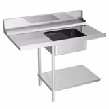 Zulauftisch - 1200mm - Anbau links - mit 1 Becken - für die DS430 Serie